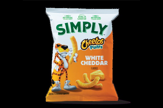 Simply Cheetos® Puffs White Cheddar.